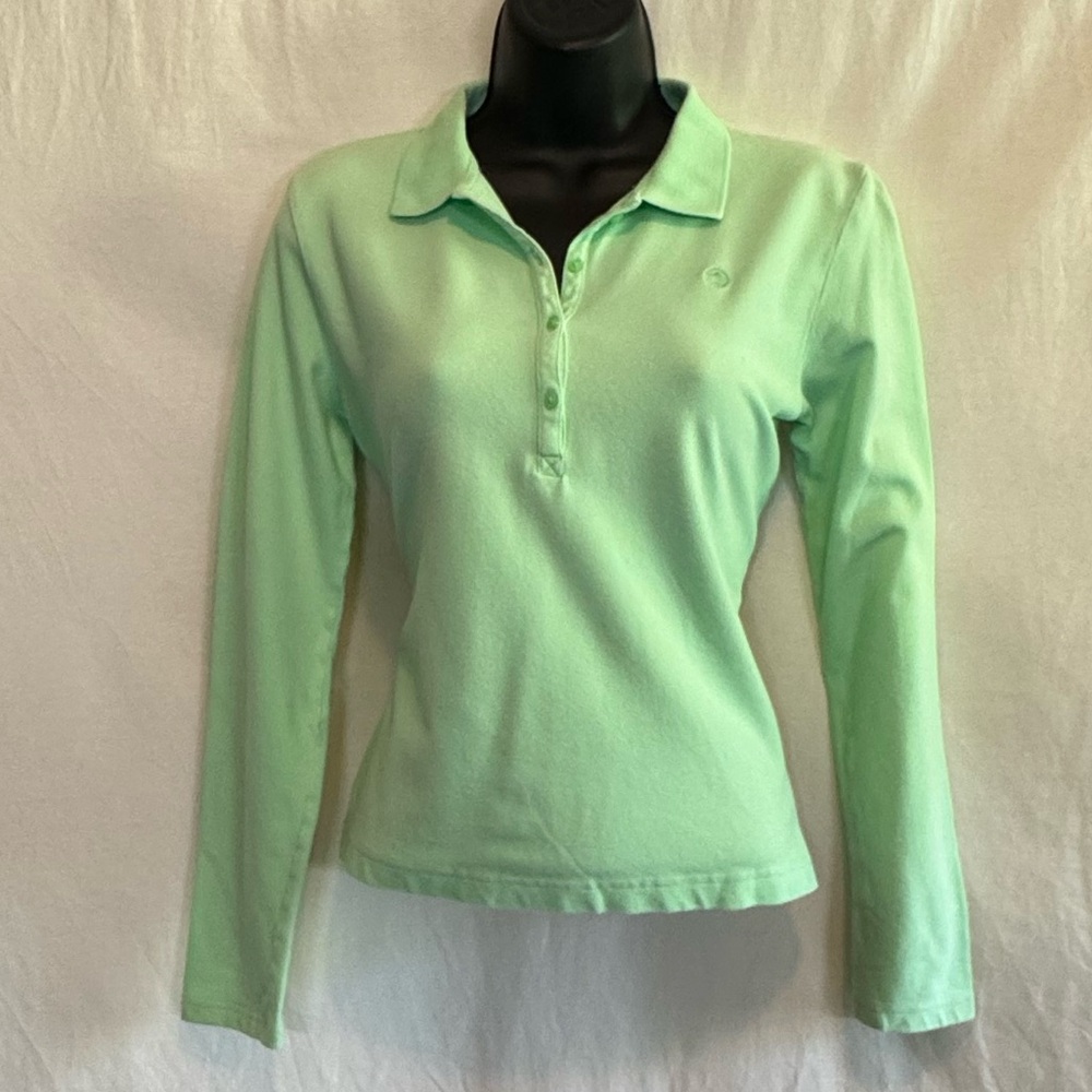 F-43 Duck Head Green Long Sleeve Pullover Blouse Size‎ SP